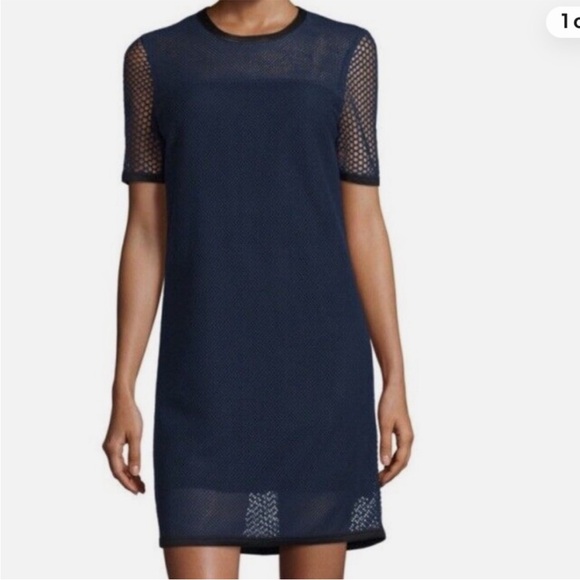 Rag & bone Luna Mesh Short Sleeve Shift Dress XS